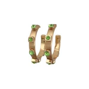 NEW SMITH & CO metal hoop earrings in gold/ green
